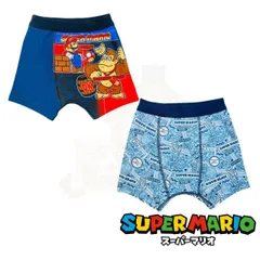 新入荷　スーパーマリオ 男児 ボクサーブリーフ2枚組 マリオ＆ドンキーコング柄 インナー 肌着 ブリーフ キッズ 2025年