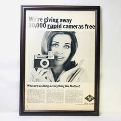 『 アグファ カメラ 』ビンテージ広告　60年代　フレーム付ポスター　当時物
