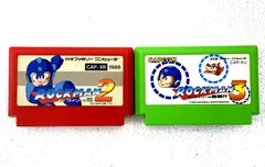 【盛岡25-0076】FC ロックマン2・3 2本セット ソフトのみ ① ★動作確認済み★【中古/パケ】