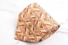 ミッソーニ ブランドネクタイ パネル柄 幾何学模様 シルク 日本製 メンズ オレンジ Missoni 【中古】