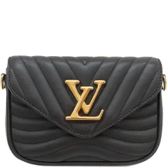 ルイヴィトン LOUIS VUITTON ショルダーバッグ ニューウェーブ ミュルティ ポシェット カーフレザー ブラック ゴールド金具 LVロゴ 黒 チェーンショルダー  M56461  FK5200・RFID 【保存袋】【中古】