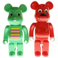 MEDICOM TOY (메디콤 토이) BE@RBRICK 가챠핀&무크 2Pack 400% Set 베어브릭 피규어 인형 레드/그린