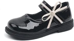 JOMISS フォーマルシューズ 女の子 ドレスシューズ フォーマル靴 パンプス ローファー 履脱簡単 マジック式 発表会 結婚式 卒業式 卒園式 FK-10(ブラック,  20.5 cm E)