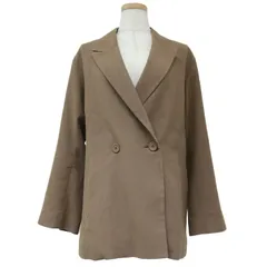 Mila Owen ミラ オーウェン ジャケット テーラード サイズ:0(S) ピークドラペル ミドル ダブル ボタン レーヨン コットン ポリエステル リネン ブラウン キャメル アウター ブレザー ブルゾン【レディース】