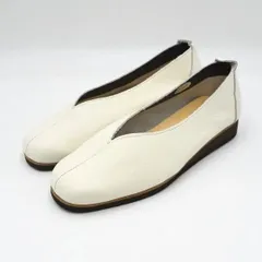 Figurino フィグリーノ 23.5cm 本革 フラットシューズ vカット mer0246 オフホワイト 日本製 本革 SP103のサムネイル
