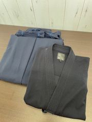 a537☆剣道防具☆ジャージ剣道着2号＋紺化繊袴24号★東レテトレックス☆テトロン袴☆信武☆一錬☆身長160㎝～165㎝