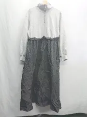 ◇ ⊇ w closet ダブルクローゼット 長袖 ロング ワンピース サイズF グレー系 レディース E  【1501230018159】