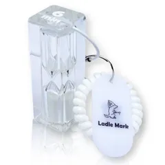 【YouTuber監修】「Ladle Mark」ハイロ サンドタイマー サウナ ガラス 防水 砂時計 6分計 6min 自分だけの時間 おしゃれ サウナタイム 水風呂 耐熱性 軽量 携帯 割れにくい 12分計 防水タイマー サウナウォッチ hou [ホワイト]