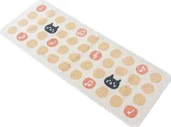 【在庫処分】オカ(OKA) リズムキャット キッチンマット 約45cm×120cm ピンク (台所マット 日本製 すべり止め)