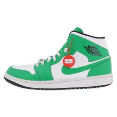 NIKE (ナイキ) AIR JORDAN 1 MID LUCKY GREEN DQ8426-301 エアジョーダン1 ラッキーグリーン ミッドカットスニーカー US9/27cm ホワイト/グリーン