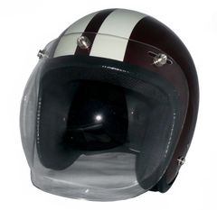 新品！ ZK-300 スモールジェット 内装着脱式で外して洗える【ブラウン/アイボリー】+クリアバブル（劣化防止UVカット＆ハードコート加工済） SG公認 PSC認可 全排気量対応 盗難防止金属ホルダー フリーサイズ(57～60㎝)