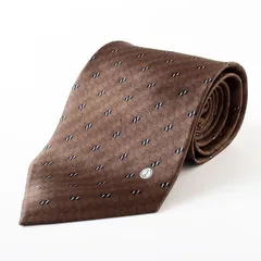 MFI25066 未使用 dunhill ダンヒル ネクタイ シルク100% イタリア製 ブラウン 茶 総柄