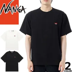 ナンガ NANGA Tシャツ エコハイブリッド ボックスロゴ エンブロイダリー ティー メンズ 半袖 アウトドア ブランド 大きいサイズ オシャレ 白 ホワイト ECO HYBRID BOX LOGO EMBROIDERY TEE