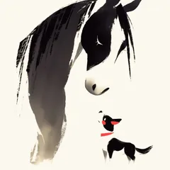 【福寿（2026年） - チワワ犬 No.2】ジークレー版画＊名入れOK！ 午年・馬・謹賀新年・賀正・新春・迎春・子犬・ペットロス・うちの子・記念日・アートポスター・犬の絵・犬のイラスト・ギフト・プレゼント