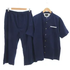 ランバン LANVIN COLLECTION パジャマ セットアップ シャツ 半袖 イージーパンツ クロップド丈 L 紺 ネイビー /AEのサムネイル