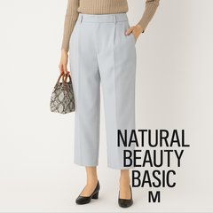 AB0116 【送料無料】NATURAL BEAUTY BASIC ナチュラルビューティーベーシック　センタープレステーパードパンツ　ブルー　Mサイズ　レディース　春　夏　秋