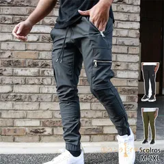 カーゴパンツ メンズ 作業ズボン 作業着 ポケットファスナー ズボン テーパードパンツ カーゴジョガーパンツ 作業服 ジョガーパンツ 夏 ジョガー カーゴ カジュアルパンツ kuangyan01
