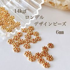 高品質 14kgf ロンデルデザインビーズ 6㎜ 10個 14KGF アクセサリーパーツ 素材 ビーズ