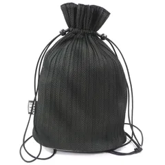 美品✨PLEATS PLEASE イッセイミヤケ 巾着 ポーチ ナップサック 黒 PLEATS PLEASE ISSEY MIYAKE / プリーツプリーズイッセイミヤケ