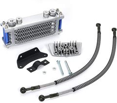 Moriyoshi 互換品moriyoshiホンダ モンキー ゴリラ オイルクーラー キット 4段タイプ 冷却ラジエーター カブ ダックス シャリー バギー バイク パーツ 汎用(青)