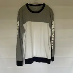 AMERICAN EAGLE ロゴ　プリント　ホワイト　グレー　古着スウェット