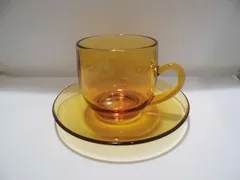 送料込み　(未使用品)  アデリア ADELEX  カップ&ソーサー   アンバー  レトロ