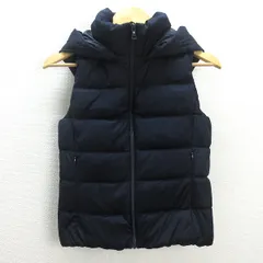D■ユニクロ/UNIQLO ウルトラライトダウンベスト/フーデつき【S】紺/LADIES/49p【中古】