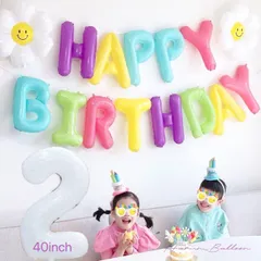 バースデイ デコレーションバルーン 　誕生日 飾り　風船セット　記念日　レトロポップ　レインボーカラー デコレーションバルーン　１歳　２歳　３歳　４歳　５歳　６歳　７歳　８歳　９歳　女の子　男の子