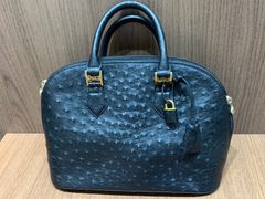 VIA LA MODA ハンドバック 2WAY オーストリッチ 南京錠 ブラック 