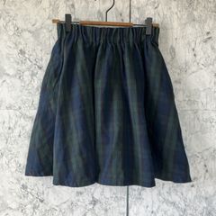 LOWRYS FARM ローリーズファーム　ミニスカート　【F】　フレアスカート　チェック柄　ネイビー　グリーン　ウエストゴム　カジュアル　ポケット