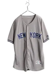 【お得なクーポン配布中!】 ヤンキース ベースボール シャツ メンズ XL 程/ MLB オフィシャル マジェスティック 大リーグ ユニフォーム ジャージ 大きいサイズ 重ね着