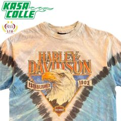 90's Harley-Davidson（ハーレーダビッドソン）V字タイダイ ヴィンテージ ハーレーT-Shirt USA製 デザイン◎