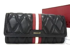 ■新品■未使用■ BALLY バリー レザー 二つ折り ステッチ ウォレット 財布 メンズ レディース ブラック系 AR3591