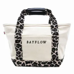 ベイフロー BAYFLOW レオパード キャンバス 2way ショルダー バッグ トート ハンド カバン ヒョウ柄 鞄 アイボリー ur119 【中古】