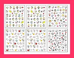 【スタッフおすすめ！】6モデル 可愛い スヌーピー ネイルステッカー ネイルシール 防水3Dネイルデコレーション用 女の子、子供用 極薄 こどもネイルステッカー かわいい DIYネイルツール 褒美シール 誕生日パーティー文化祭 学?祭用