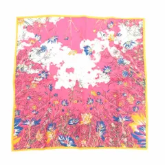 マニプリ manipuri タグ付き ダブルフェイスシルクスカーフ65 ブルーメンガーデン レジメンタル 総柄 ピンク 0103339004 /AE