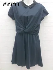 ◇ SONO ソーノ 半袖 膝丈 ワンピース Mサイズ ネイビー レディース  【1002800338870】