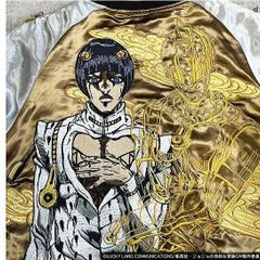 ジョジョ　ブローノ・ブチャラティ刺繍スカジャン　リバーシブル　　XL　ゴールド×シルバー 　Embroidered jumper(SUKAJYAN)