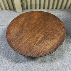 昭和感満載　味のある　ちゃぶ台　木製円形　座卓　折りたたみ式　昭和レトロ 昭和レトロ らくだ屋 円形 円型 木製ちゃぶ台 折り畳みテーブル