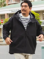 B＆T CLUB ビーアンドティークラブ フードブルゾン 大きいサイズ メンズ ボンディングファイバー 裏フリース アウター ジャケット コート パーカー ブラック