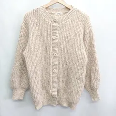 ◇ one after another NICE CLAUP 長袖 カーディガン サイズF ベージュ レディース E  【1407180024175】