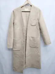 ◇ eversince エバーシンス ロング 長袖 ノーカラー コート サイズF ベージュ レディース P  【1406180046200】