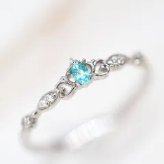 パライバトルマリン ブラジル産 0.04ct リング k10 セミオーダー枠 f-1