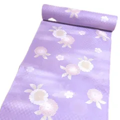 長襦袢 洗える 反物 ポリエステル （パープル系 花柄） 着物 レディース 女性 和装 和服