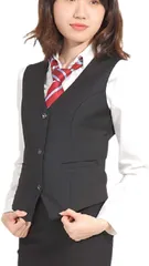 Eiza(エイザ) ベスト レディース フォーマル 大きいサイズ ビジネス ジレ オフィス ベストレディース 事務服 制服 e369( ブラック,  3XL)