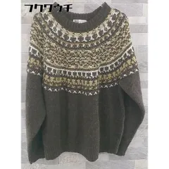 ■ CRAFT STANDARD BOUTIQUE 長袖 ニット セーター サイズL ブラウン系 ベージュ ホワイト レディース  【1104120002599】