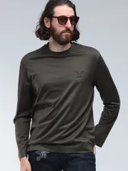 EMPORIO ARMANI (エンポリオアルマーニ) エンボス イーグルロゴ 長袖 Tシャツ