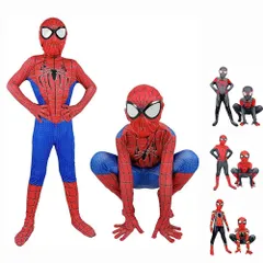 スパイダー ハロウイン 衣装 子供 コスチューム コスプレ 全身タイツ 分離式 マスク スパイダー コスプレ衣装 連体服 キッズ 子供用 男の子 女の子 幼児用コスチューム 子ども キャラクター ボディスーツ こども 仮装 変装 パーティー グッズ 男女兼用