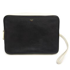 セリーヌ クラッチバッグ セカンドバッグ ブラック×アイボリー レザー