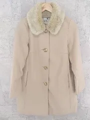 ■ earth music&ecology アースミュージック＆エコロジー ファー付き 長袖 コート S ベージュ *  【1002799196789】